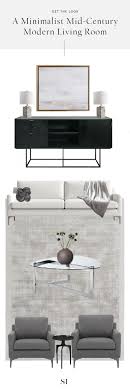 She installed a thick wooden beam that went straight down the middle, which tied in with the newly added wooden floors, floating shelves, and other lightwood features that created a minimalist style. Get The Look A Minimalist Mid Century Modern Living Room The Savvy Heart Interior Design Decor And Diy