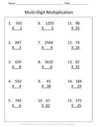 Multiplication worksheets grade 5 printable. 5th Grade Multi Digit Multiplication And Division Worksheet Practice Set