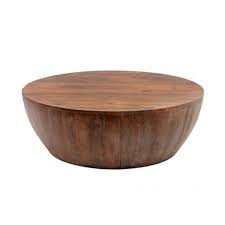 Round out your living room in french country style with this charming coffee table: Saltoro Sherpi Mango Wood Coffee Table In Round Shape Dark Brown Drum Coffee Table Coffee Table Coffee Table Wood