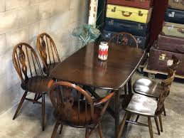 Midcentury, retro and vintage dining suites, beautiful 1960's elm ercol dining table & chairs. Ercol Old Colonial Drop Leaf 1960s Dining Table Vinterior