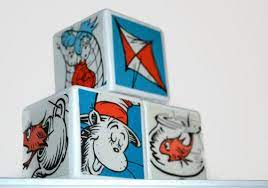 The Cat In The Hat Blocks Dr Suess Book Blocks Natural Wood Toy Baby Shower Gift Storybook Blocks Seuss Baby Shower Dr Suess Baby Suess Baby Shower