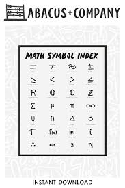 Math Symbol Index Poster For Classrooms Teachers Instant Etsy Secondary Math Classroom Math Classroom Math Classroom Decorations