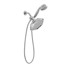 Moen Enliven 7 Spray 9 In Dual Shower Head And Handheld Shower Head In Chrome 21117 The Home Depot Shower Heads Moen Shower Head Handheld Shower Head