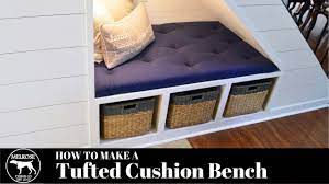 Make A Tufted Cushion Bench With No Sewing Required Learn To Make This Tufted Cushion Bench For Under 50 And The B Diy Bench Cushion Tufted Cushion Cushions