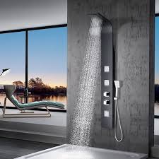 Velva Thermostatic Shower Panel With Hand Shower Black Finish Shower Panels Shower Accessories Dream Shower
