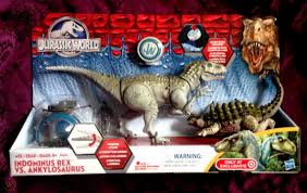 This is an ad for mattel. Nib Jurassic World Target Exclusive Indominus Rex Vs Ankylosaurus 2 Dino Pack 1731012058