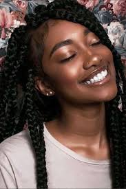 Black And Brown Braids On Dark Skin 25 Beautiful Black Women Show Us How To Slay In Jumbo Braids Dark Skin Beauty Black Beauties Beautiful Dark Skin
