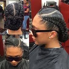 Side Braiding Low Bun Ghana Braids 33 Natural Hair Styles Braids For Black Hair Braided Hairstyles