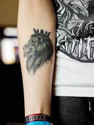 Girl Arm Lion Tattoo Designs With Crown Tattoo Designs Men Tattoos