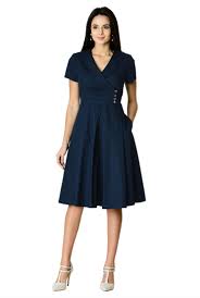 Below Knee Length Dresses Cotton Spandex Dresses Day Dresses Pleated Dresses Shawl Collar Dres Fashion Clothes Women Spandex Dress Poplin Dress