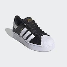 Black And Gold Womens Adidas Shoes Adidas Superstar Bold Women S Shoes Black Adidas Us In 2020 Black Shoes Women Women Shoes Adidas Superstar
