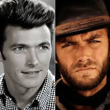 Clint Eastwood is Dirty Harry fused with A cat hybrid staring a dog down in  New York with smirk