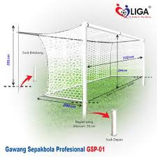 Lebar area gawang adalah seukuran dengan gawang ditambah 5,5 meter di kedua sisi gawang, sehingga totalnya adalah 18,32 meter. Gawang Sepakbola Profesional Gsp 01 Cv Jaya Bersama