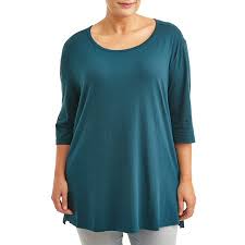 terra sky terra sky womens plus size 3 4 sleeve scoop