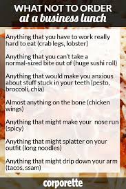 What Not To Order At A Business Lunch Other Than Spaghetti Business Etiquette Dining Etiquette Etiquette And Manners
