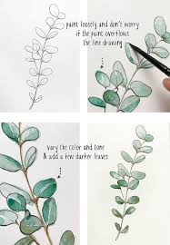 Beginners Line And Wash Eucalyptus Painting Watercolor Paintings For Beginners Watercolor Art Art Painting