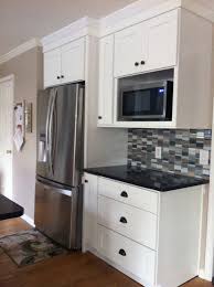 Microwave Shelf And Fridge Add The Pretty End Scrolls Under Cabinet Like In Other Pin Microwave In Kitchen Kitchen Design Home Kitchens