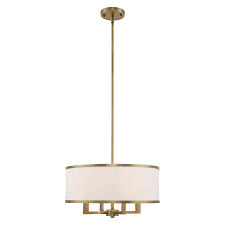 Livex Lighting Park Ridge 4 Light Antique Brass Pendant Chandelier With Off White Fabric Hardback Shade In 2020 Brass Ceiling Light Pendant Light Design Livex Lighting