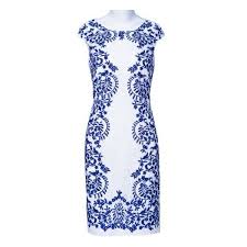 White Blue Cap Sleeve Porcelain Pattern Dress 80 Found On Polyvore Porcelain Pattern Dress Fashion Beautiful Outfits