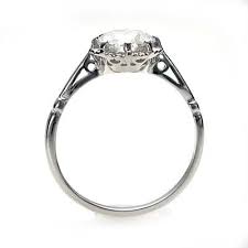 Leigh Jay Nacht Inc Engagement Rings Edwardian Engagement Ring Round Diamond Engagement Rings Low Profile Vintage Engagement Ring