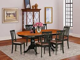 Ids online 7 pieces home dining kitchen furniture set, with with faux marble glass top metal leg and frame, black, ids home. Amazon Com 7 Pc Dining Room Set Dining Table With 6 Wooden Dining Chairs Furniture Decor