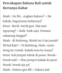 Pembahasan kali ini akan mengulas mengenai beberapa contoh dialog bahasa inggris mengenai kebersihan lingkungan sekolah dan kosakata yang sering digunakan di dalamnya. Buatlah Dialog Diskusi Menggunakan Bahasa Balinb Judulnya Bebas Brainly Co Id