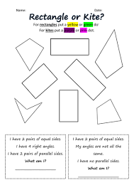 quadrilateral sorting worksheets teaching resources