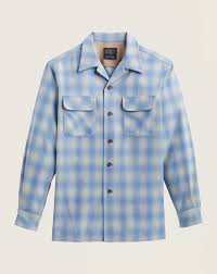 MEN'S PLAID BOARD SHIRTLIGHT OMBRE - Blue