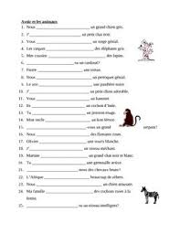 Avoir Et Les Animaux French Verb Worksheet French Verbs French Vocabulary Verb Worksheets