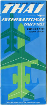 Timetable Thai Airways International Thai Airways Vintage Airlines Thai International