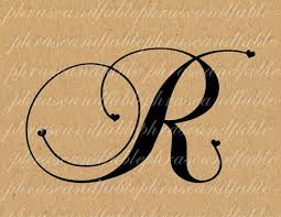 Letter R Hearts 288 Digital Download Alphabet Initial Name Glyph Character Font Typography Clip Art Letter R Tattoo Lettering Letter R