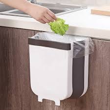 If you're looking for something to use by your desk or in your bedroom, opt for medium trash cans to accommodate the amount of waste collected in those areas. Amazon Com Hanging Kitchen Trash Can Aowosa Collapsible Small Garbage Bin Wall Mounted Foldable Waste Bin For Cabinet Car Bedroom Bathroom Plastic 2 4 Gallon White Home Kitchen