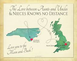 Long Distance Present Aunts And Uncles And Niece By Keepsakemaps Aunt Birthday Gift Moving Away Gifts Nephew Gifts