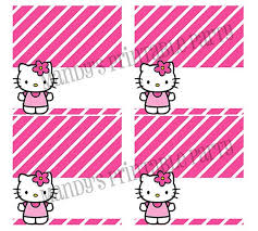 Hello Kitty Table Tents Food Labels Name By Mandysprintableparty With Images Hello Kitty Party