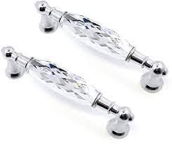 Antique cabinet pulls add a sophisticated accent to your cabinetry. 2pcs Crystal Drawer Handles 3 75 Hole To Hole Clear Pulls Crystal Drawer Knobs Glass Pulls Dresser Knob Chrome Metal Silver Modern Crystal Cupboard Kitchen Cabinet Handle Pull Bathroom Knobs Amazon Com
