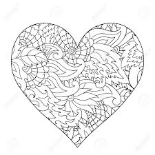 Show your kids a fun way to learn the abcs with alphabet printables they can color. Hand Drawn Flower Heart For Adult Anti Stress Coloring Page With High Details Isolated On White Background Pattern For Relax And Meditation Royalty Free Cliparts Vectors And Stock Illustration Image 99850136