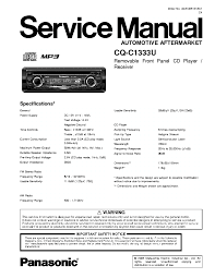 Mounting of stereo and dash kit. Panasonic Cq C1333u Car Audio Service Manual Download Schematics Eeprom Repair Info For Electronics Experts