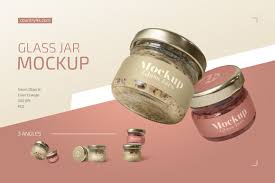 Download Glass Jar Mockup Set In Packaging Mockups On Yellow Images Creative Store PSD Mockup Templates