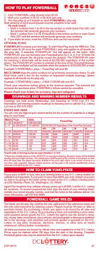 Official jackpot updates and draw results. Powerball Dc Lottery