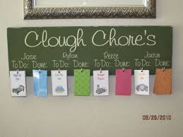 laminated chore cards made from scrapbook paper for the