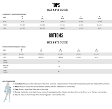 customer service sizing charts