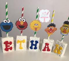 Birthday Decorated Rice Krispie Treats Sesame Street Rice Krispie Treats Sesame Street Birthday Party Sesame Street Cake Sesame Street Birthday