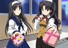 morita kazuaki carnival phantasm fate/stay night tsukihime toono akiha  toosaka rin seifuku valentine vector trace | #172718 | yande.re