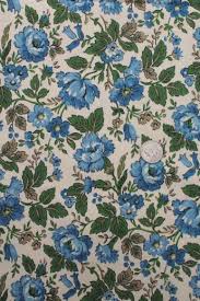 Check spelling or type a new query. 60s Vintage Cotton Duck Fabric Retro Flowered Print Blue Green Flowers On Natural Cotton
