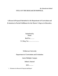 Detailed Outline Of Research Proposal By Janta Multiple Collage And Koshi Saintjames Collage Via Slideshare Research Proposal Proposal Writing Essay Outline