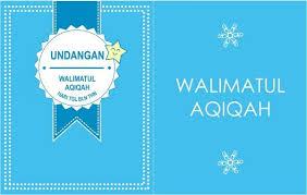 Background Kosong Undangan Aqiqah Warna Biru Kartu Kartu Bayi Undangan