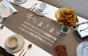Seder Meal Table Runner Ma Nishtana Passover Etsy Seder Meal Passover Decorations Passover Table
