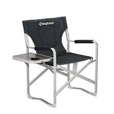 Kingcamp Director Chair Folding Aluminum Padding Portable Heavy Duty Comfort Sturdy Reclining With Arm Best Folding Chairs Folding Chair Outdoor Folding Chairs