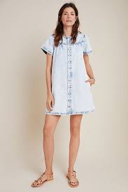 Edith Denim Tunic In 2020 Denim Tunic Casual Dress Womens Dresses