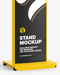 Every week we add new premium graphics by the thousands. Plastic Stand Mockup In Indoor Advertising Mockups On Yellow Images Object Mockups